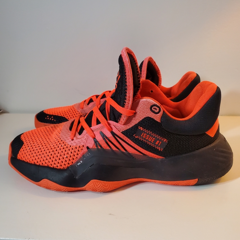 Adidas D.O.N Issue 1 Donovan Mitchell Spider Stamp Solar Red Orange Black Size 9 - Picture 11 of 16